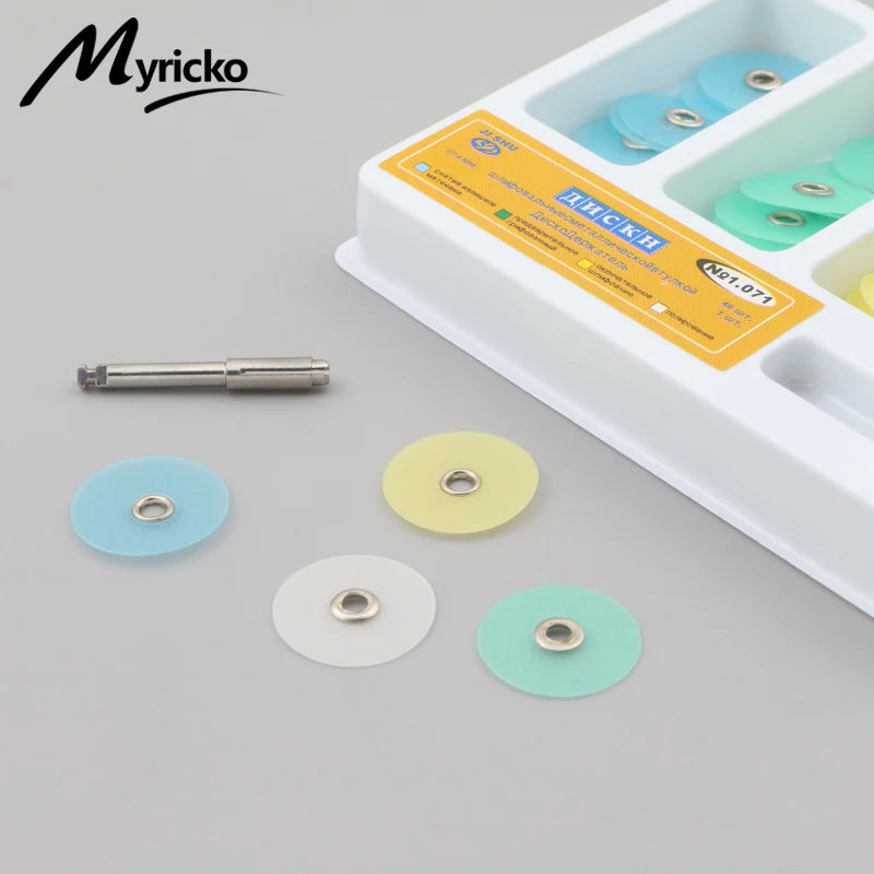 Dental Polishing Discs Gross Reduction Contouring Mandrel Stripe 4 Color Dentist Tool Set Dentistry Material for Teeth Whitening