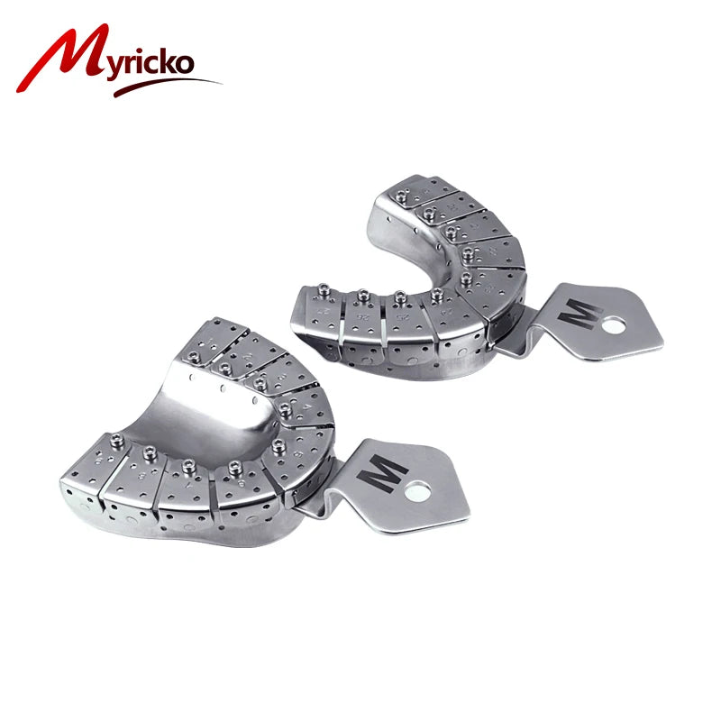 Dentist Lab Equipment: 6PCS/SET Stainless Steel Dental Impression Trays, Upper and Lower Autoclavable Teeth Holder