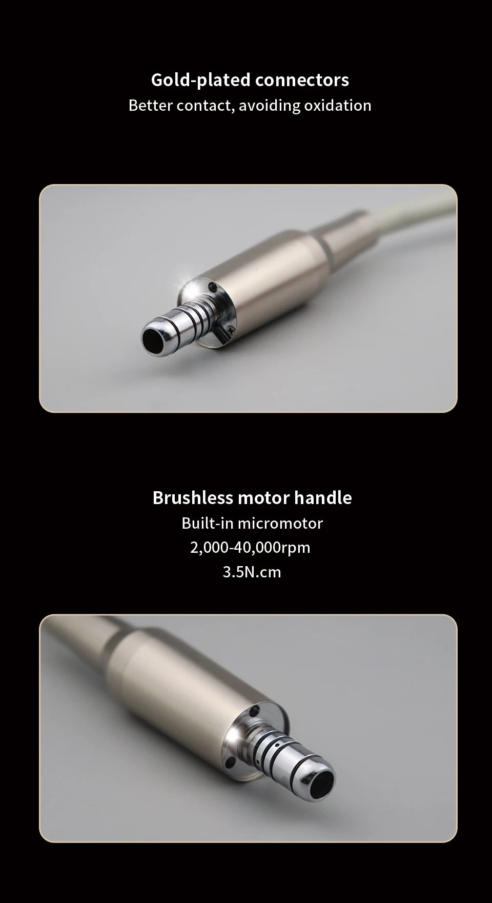 Myricko Dental Clinical Brushless LED Micro Motor Fiber Optic Electric Micromotor Handpiece Odontología Dentistry Tool Dentist