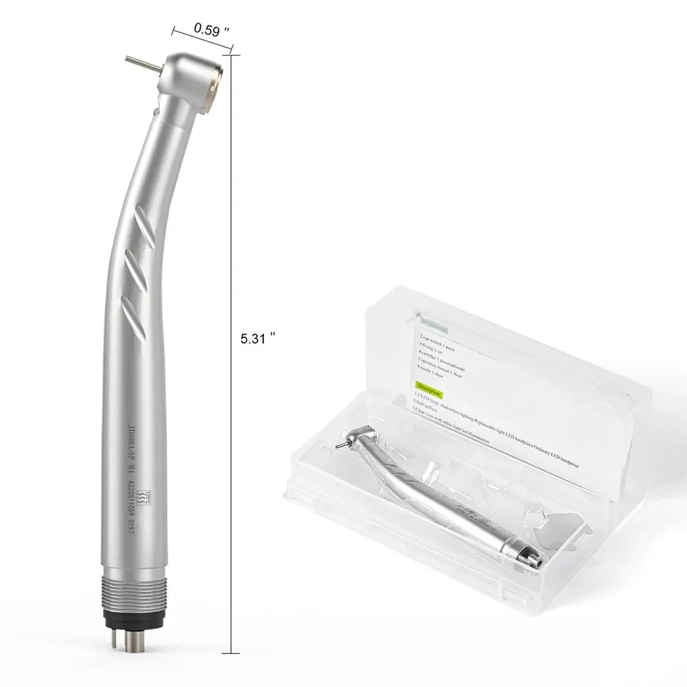Azdent Dental LED High Speed Handpiece E-generator Integrated Standard Head Push Button 3 Water Spray JD008A-SP