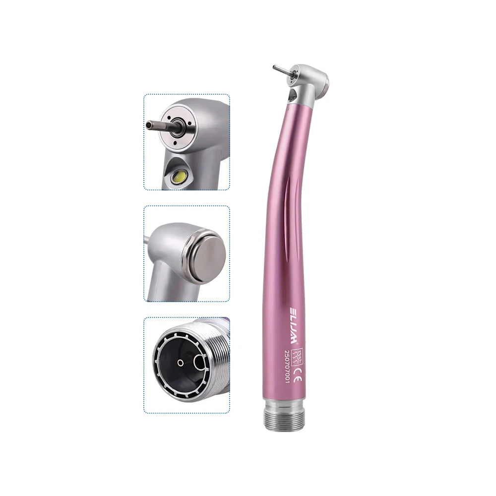 SYJH Dental 2/4Holes LED High Speed HandpieceStandard Head Single Water Spray Push Button Air Turbine Dentistry Instrument Tools