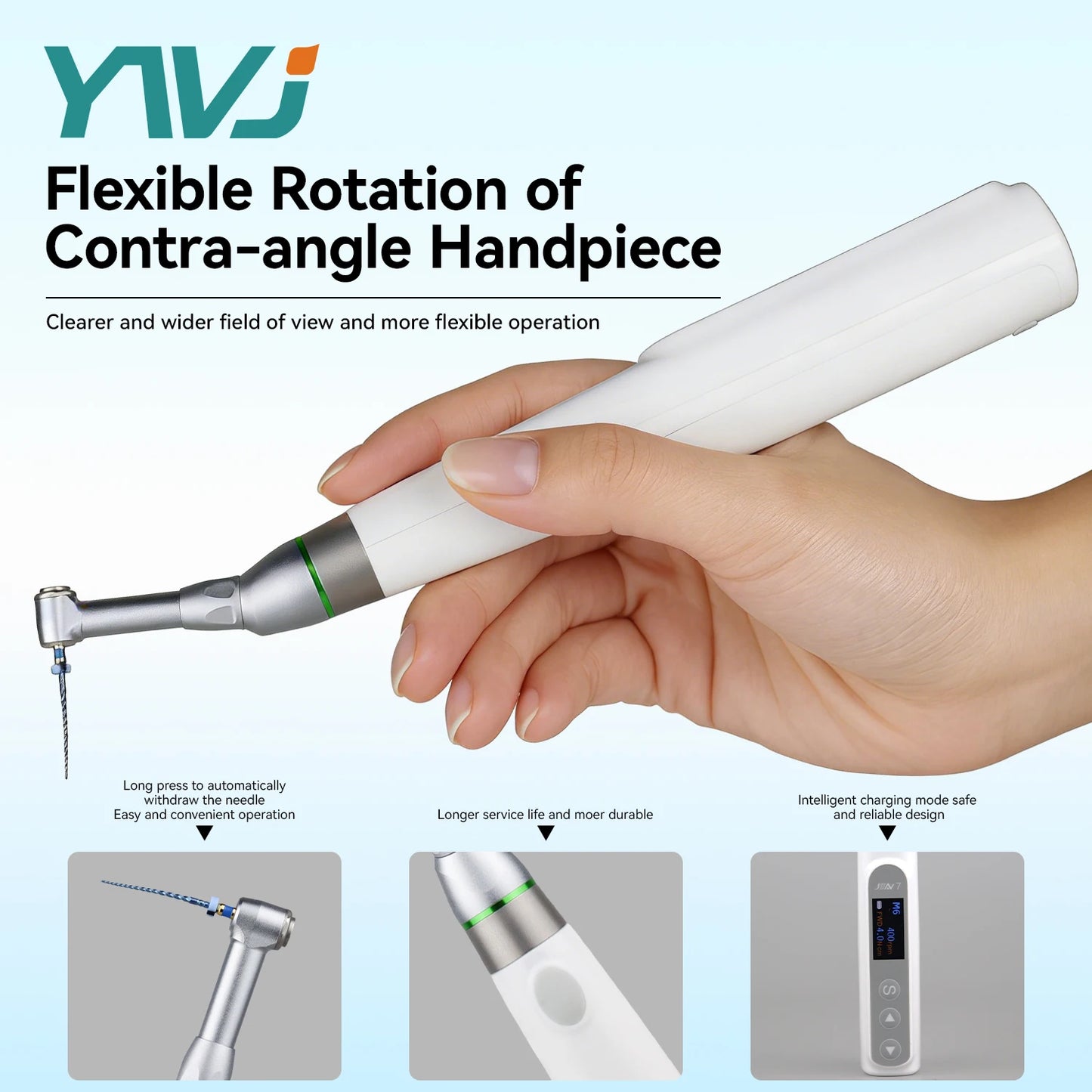Dental Root Canal Therapy Endo Motor - 16:1 Contra Angle Wireless 360° Reciprocating Instrument for Professional Dentist Tools