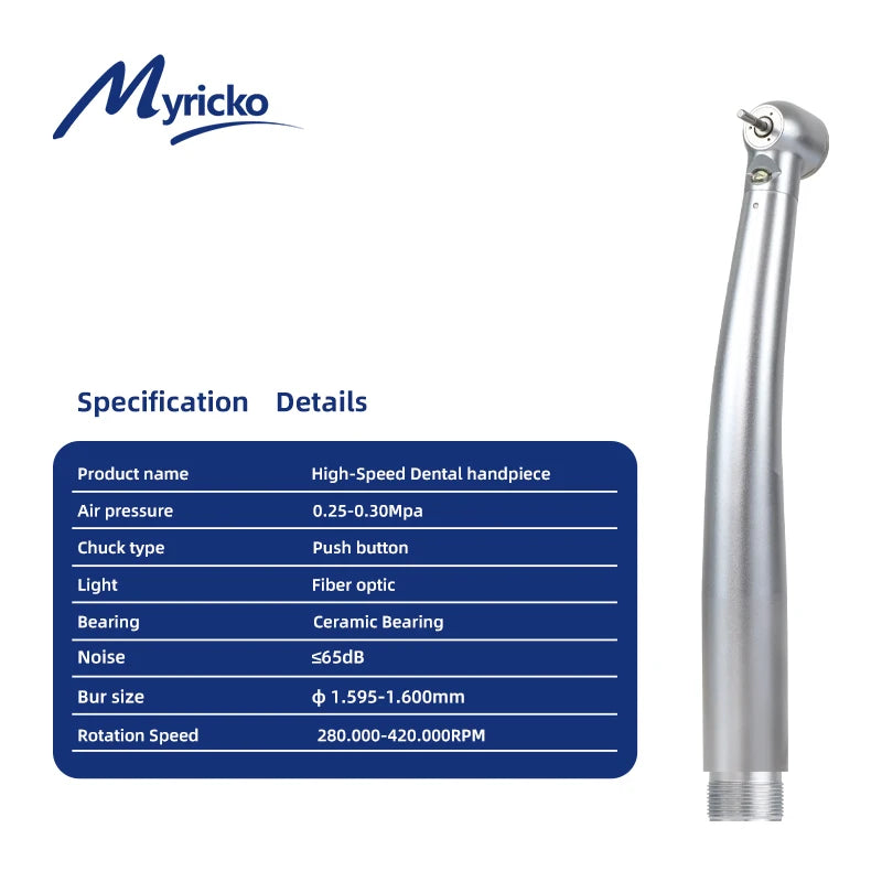 Dental High Speed Handpiece LED rotation E-generator Fiber Optic Push Button Air Turbine Cartridge Rotor 2/4holes Fit NSK KAVO