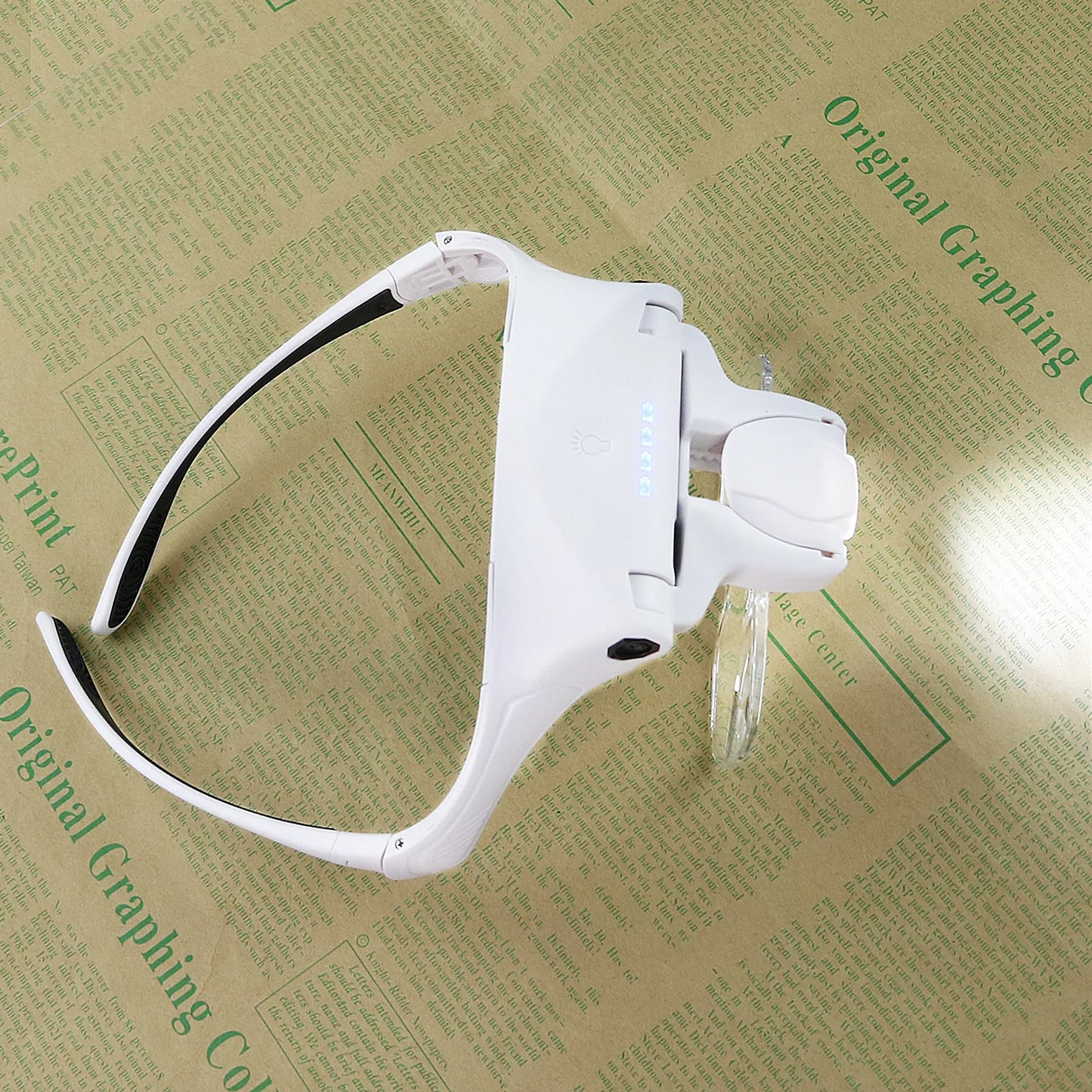 Rechargeable Eyegalsses Bracket Headband Interchangeable Illuminated Magnifier w Cold Warm Light  Bright Magnifier with 5 Lens