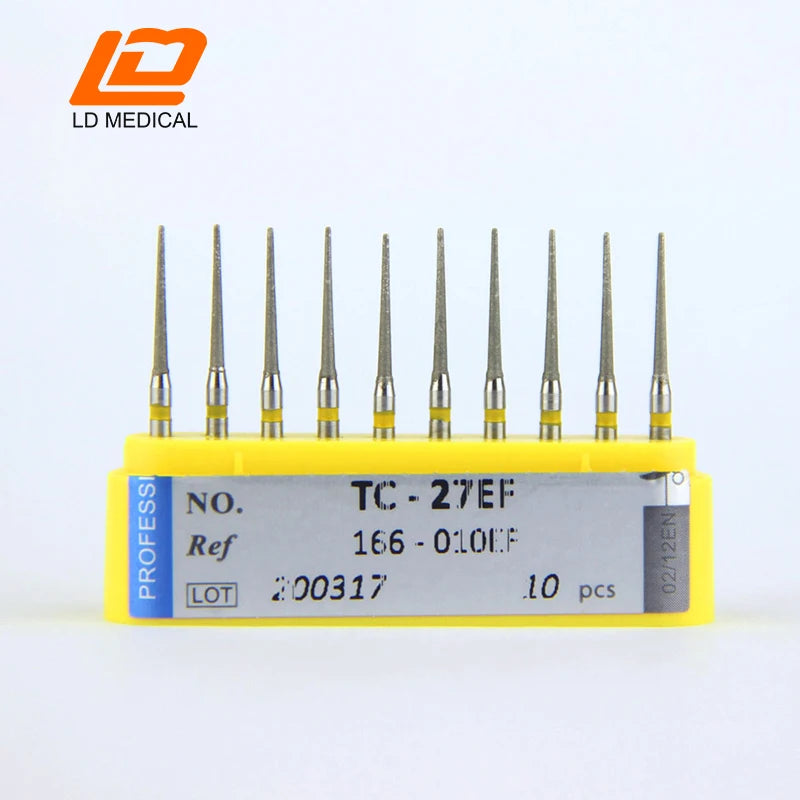 10pcs Dental Diamond Burs CR/DI/SO/TC/VP/WF/WR Series or High Speed Handpiece Dental Lab Polishing Tools Dia.1.6mm
