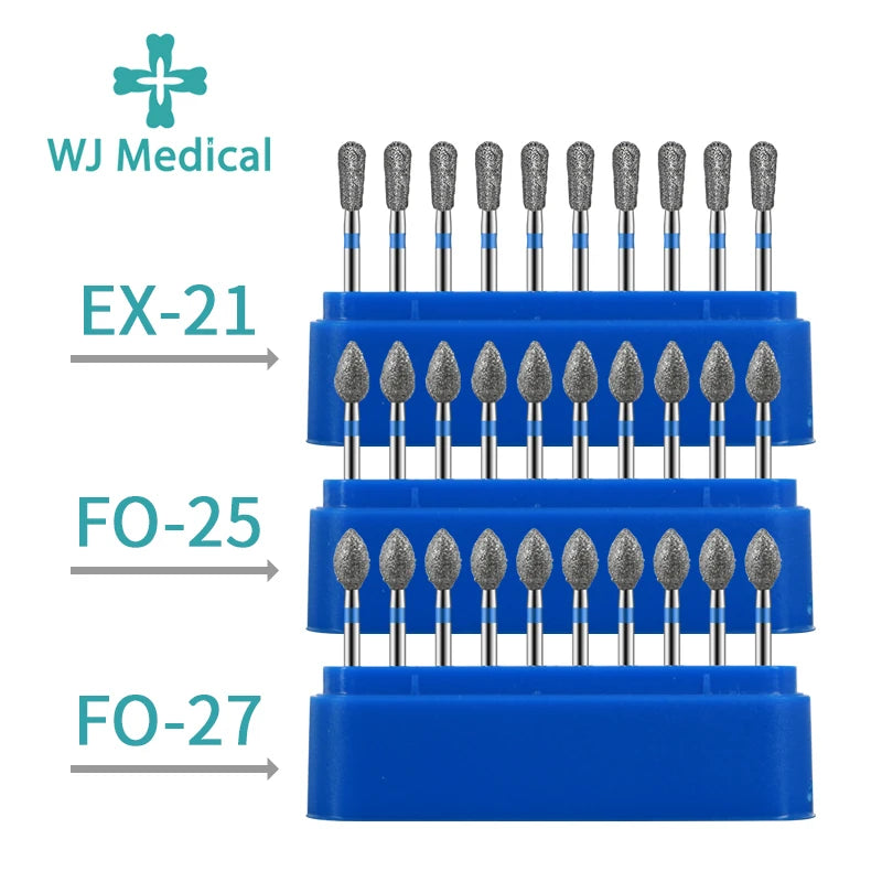10PCS Dental Diamond Burs Drill Dentistry Burs For High Speed Handpiece Handle Diameter 1.6mm Dentist Tools Dental Materials