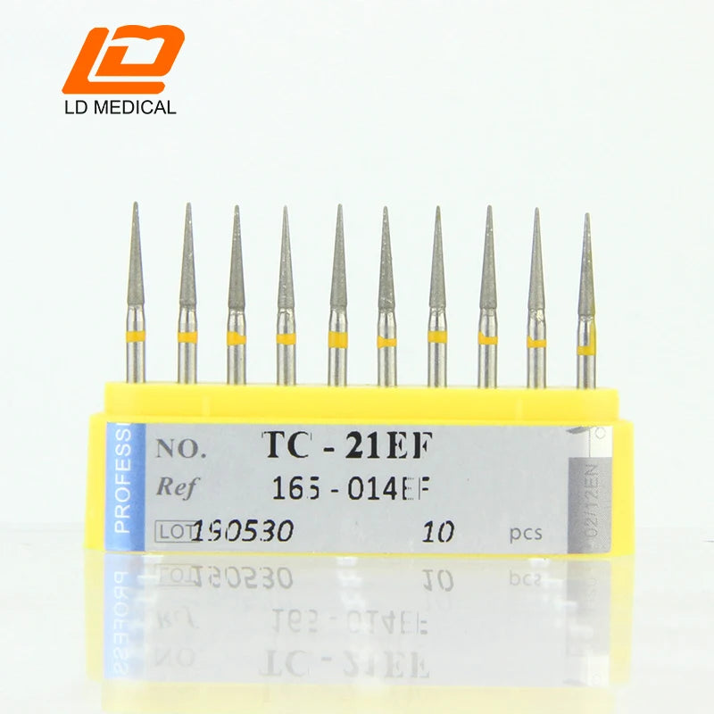 10pcs Dental Diamond Burs CR/DI/SO/TC/VP/WF/WR Series or High Speed Handpiece Dental Lab Polishing Tools Dia.1.6mm