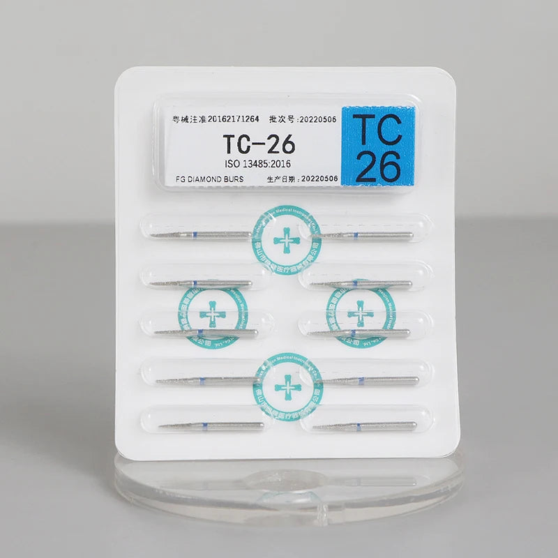 10PCS Dental Diamond Burs Drill Dentistry Burs For High Speed Handpiece Handle Diameter 1.6mm Dentist Tools Dental Materials