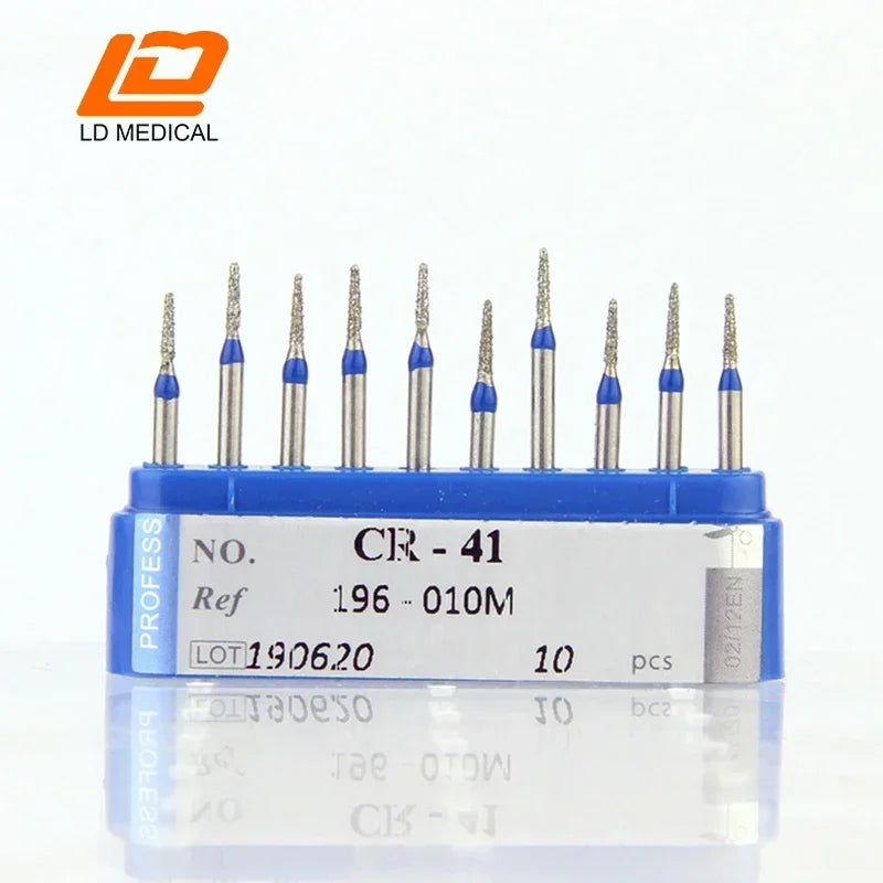 10pcs Dental Diamond Burs CR/DI/SO/TC/VP/WF/WR Series or High Speed Handpiece Dental Lab Polishing Tools Dia.1.6mm