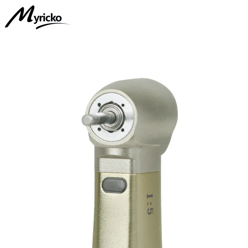 Myricko 1:5/1:1 Fiber Optic Contra Angle Dental Low Speed Red Rings Handpiece Micromotor Push Button Dentistry Instrument Tools