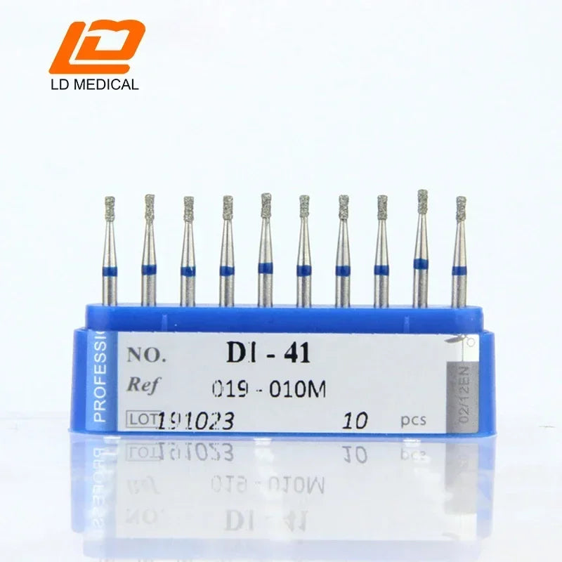 10pcs Dental Diamond Burs CR/DI/SO/TC/VP/WF/WR Series or High Speed Handpiece Dental Lab Polishing Tools Dia.1.6mm