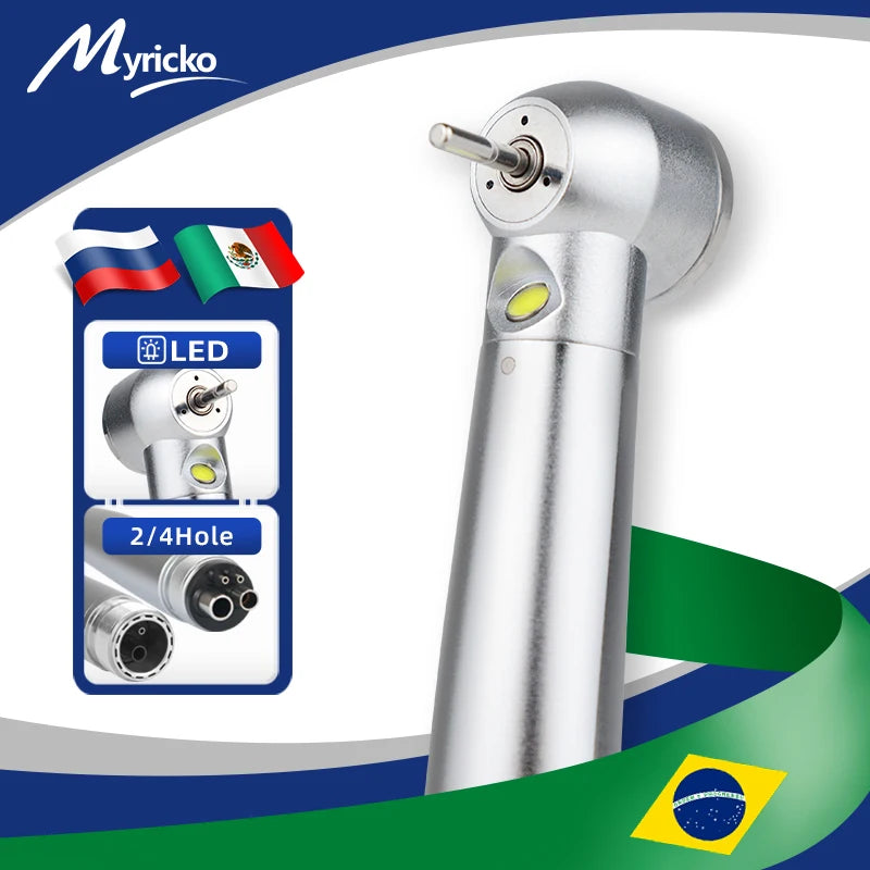 Dental LED High Speed Handpiece rotation Standard Head Air Turbine E-Generator Ceramic Bearing Dentist Tips Triple Water Spray