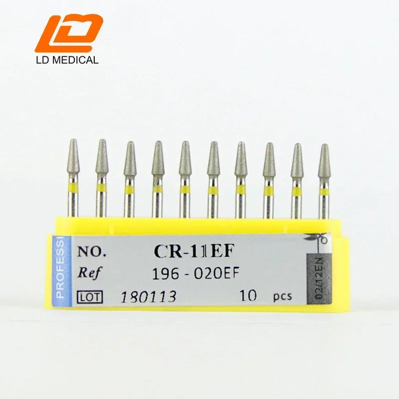 10pcs Dental Diamond Burs CR/DI/SO/TC/VP/WF/WR Series or High Speed Handpiece Dental Lab Polishing Tools Dia.1.6mm
