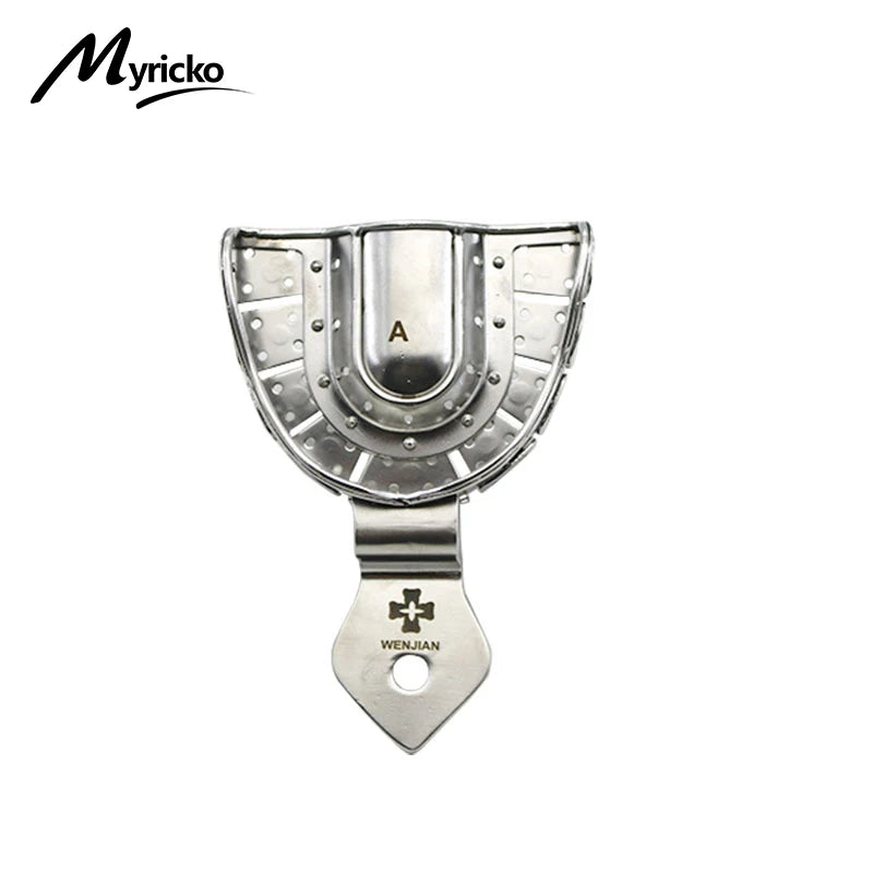 Dentist Lab Equipment: 6PCS/SET Stainless Steel Dental Impression Trays, Upper and Lower Autoclavable Teeth Holder