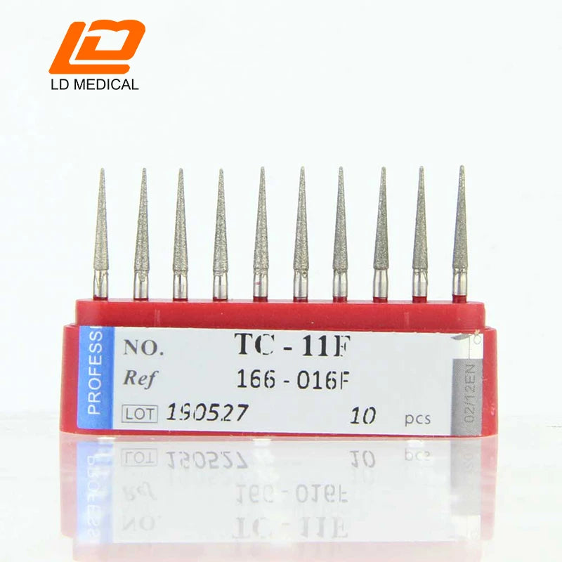 10pcs Dental Diamond Burs CR/DI/SO/TC/VP/WF/WR Series or High Speed Handpiece Dental Lab Polishing Tools Dia.1.6mm