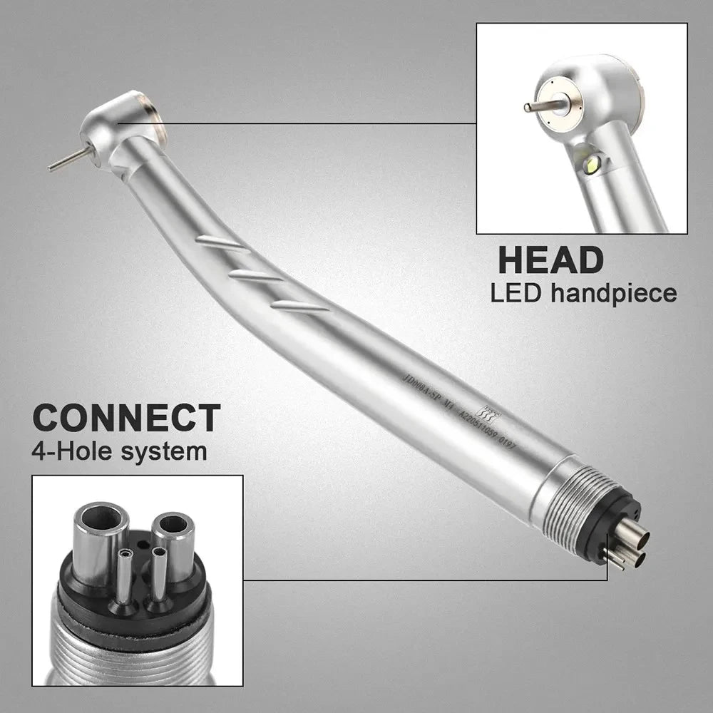 Azdent Dental LED High Speed Handpiece E-generator Integrated Standard Head Push Button 3 Water Spray JD008A-SP