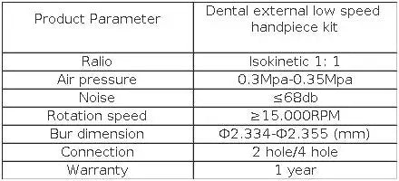 Dental Low Speed rotation  Handpiece External Water Turbine Straight Key Type/Push Button Contra Angle  Air Motor 2/4 Holes