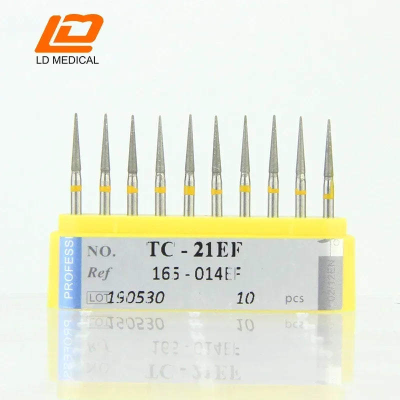 10pcs Dental Diamond Burs CR/DI/SO/TC/VP/WF/WR Series or High Speed Handpiece Dental Lab Polishing Tools Dia.1.6mm