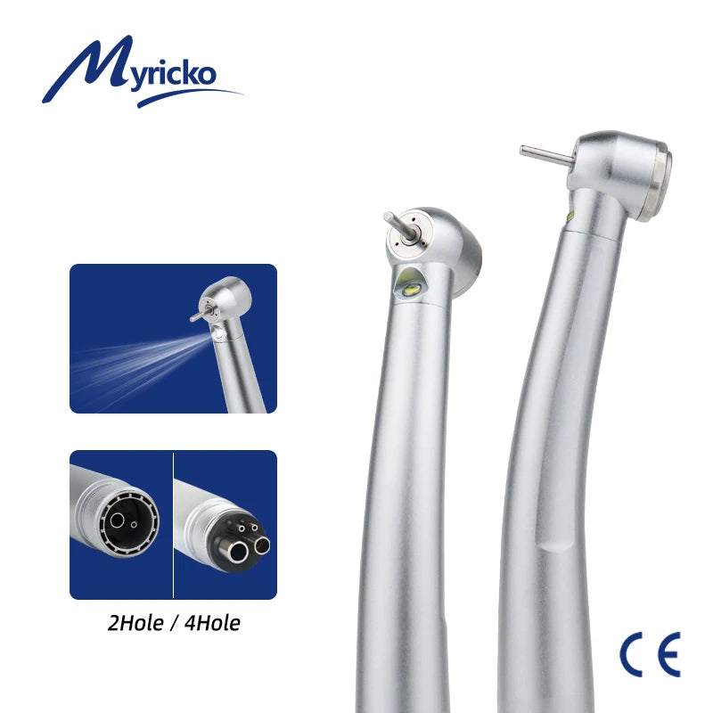 Dental LED High Speed Handpiece rotation Standard Head Air Turbine E-Generator Ceramic Bearing Dentist Tips Triple Water Spray