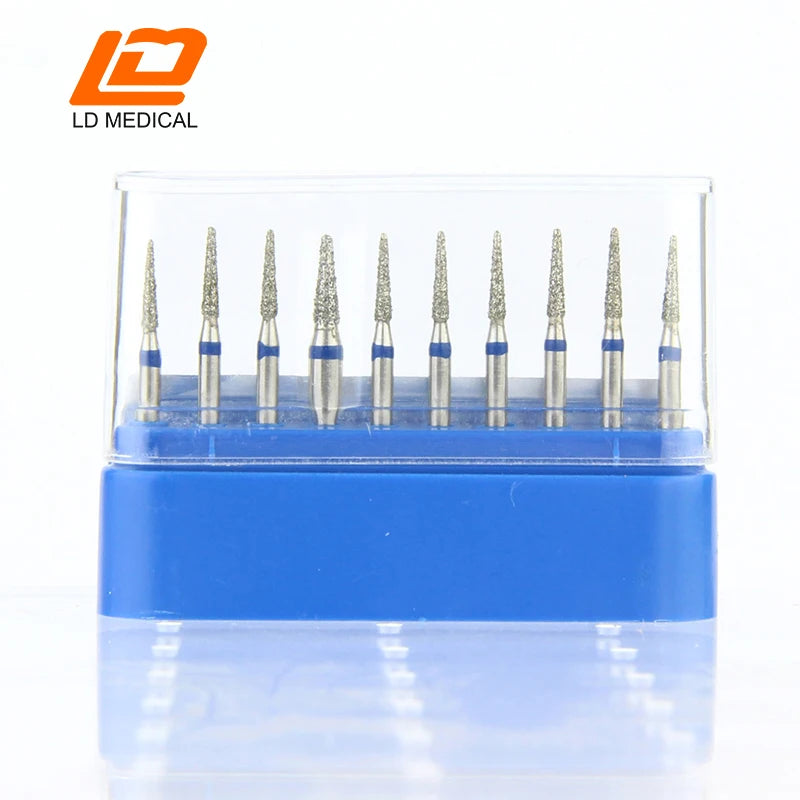 10pcs Dental Diamond Burs CR/DI/SO/TC/VP/WF/WR Series or High Speed Handpiece Dental Lab Polishing Tools Dia.1.6mm