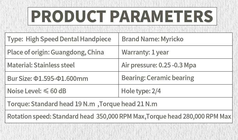 Dentist’s High-Speed Turbine Tool: Sterilizable Dental Handpiece with High-Rotation Electric Motor
