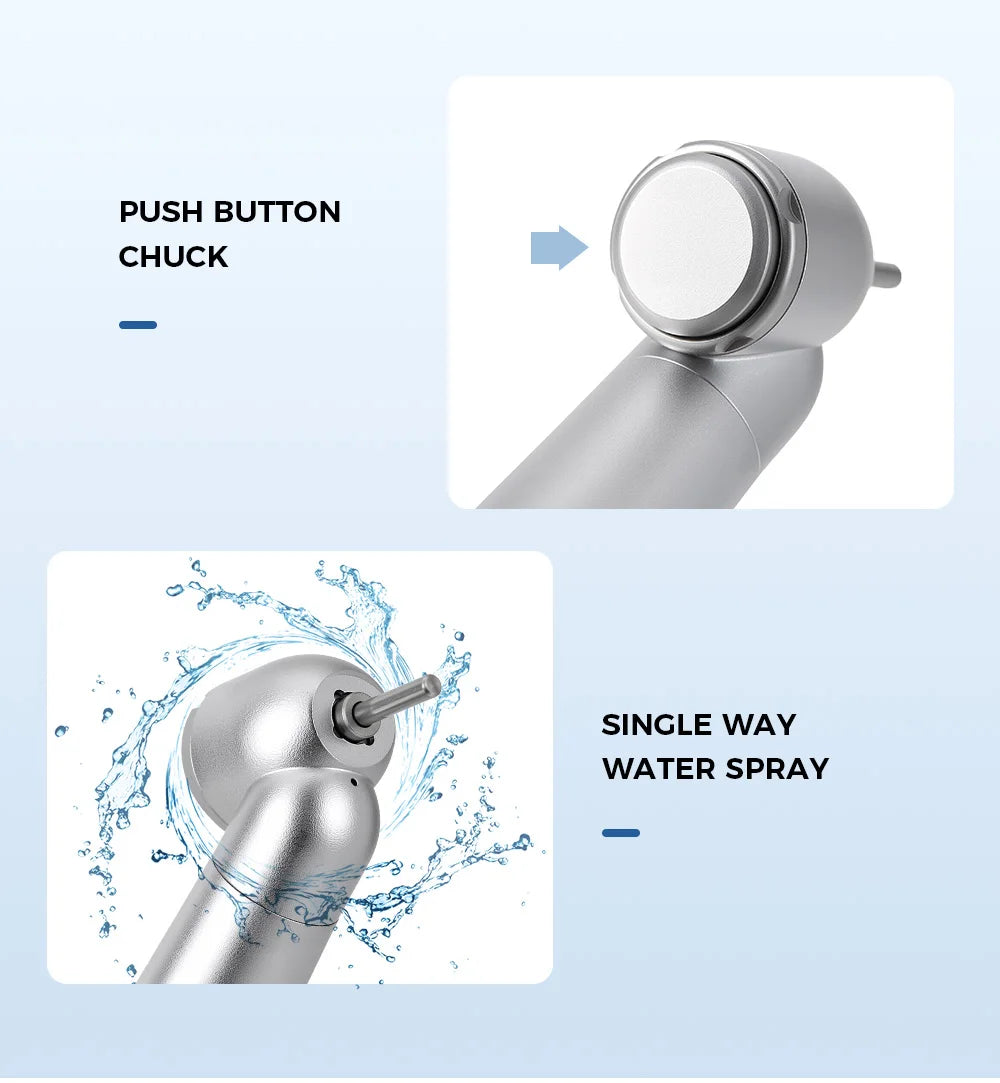 AZDENT Dental 45 Degree Surgical High Speed Handpiece Standard Head Push Button Single Way Spray Handpiece Dentists Tools