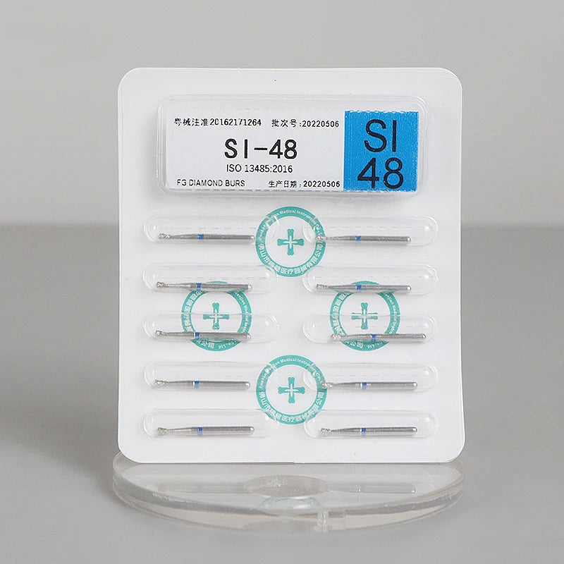 10PCS Dental Diamond Burs Drill Dentistry Burs For High Speed Handpiece Handle Diameter 1.6mm Dentist Tools Dental Materials