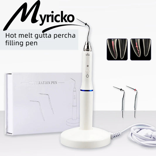 Myricko Dental Cordless Wireless Gutta Percha Obturation System Endo Electric Heated Pen with 2 Tips Dentistry Tool
