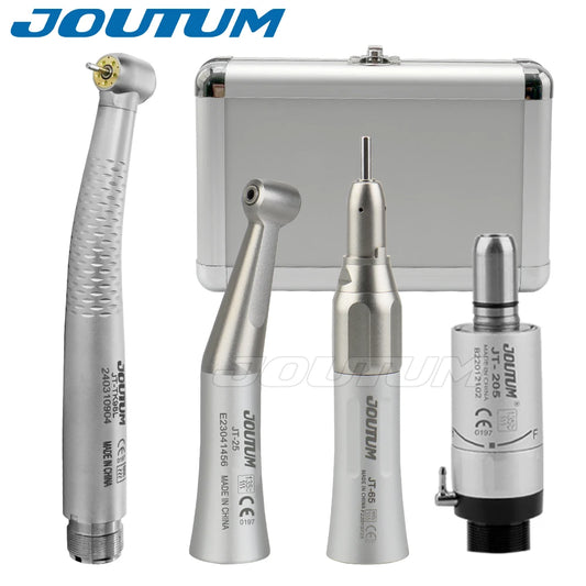 Dental High and Low Speed Handpiece Kit High Speed 5 Led light  Handpiece Push Putton 1:1 Contra Angle Air Motor Set