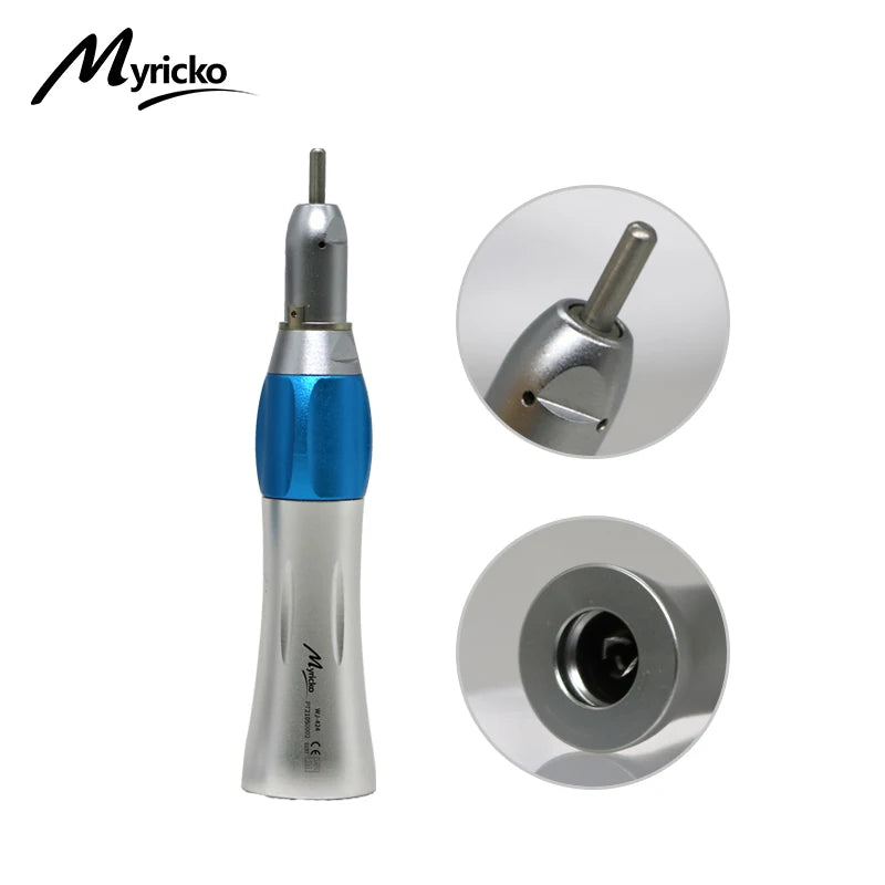 Myricko Style Dental Slow Low Speed External Single Water Spray Contra Angle Straight Air  Motor Handpiece 4 Holes  rotation