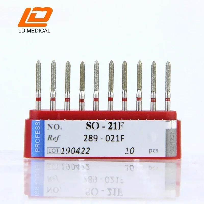10pcs Dental Diamond Burs CR/DI/SO/TC/VP/WF/WR Series or High Speed Handpiece Dental Lab Polishing Tools Dia.1.6mm