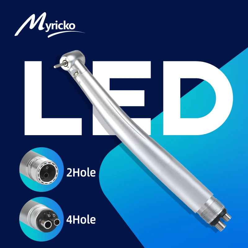 Myricko Dental  High Speed LED Handpiece Air Turbine E-generator Dental Handpiece Torque rotation 2/4Holes for NSK Self-powered