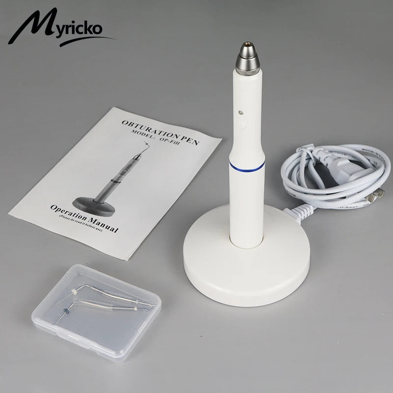 Myricko Dental Cordless Wireless Gutta Percha Obturation System Endo Electric Heated Pen with 2 Tips Dentistry Tool