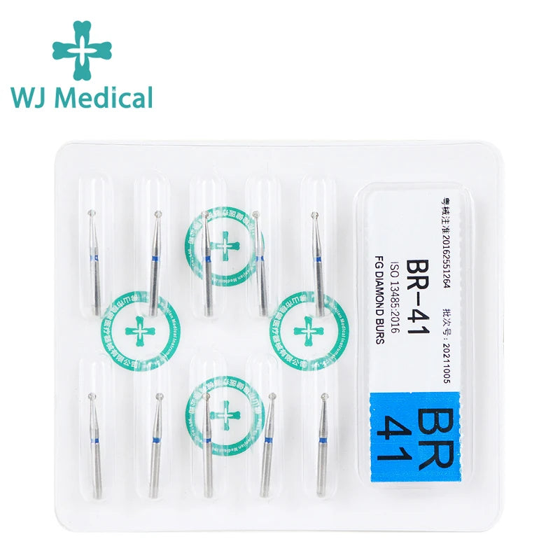 10PCS Dental Diamond Burs Drill Dentistry Burs For High Speed Handpiece Handle Diameter 1.6mm Dentist Tools Dental Materials