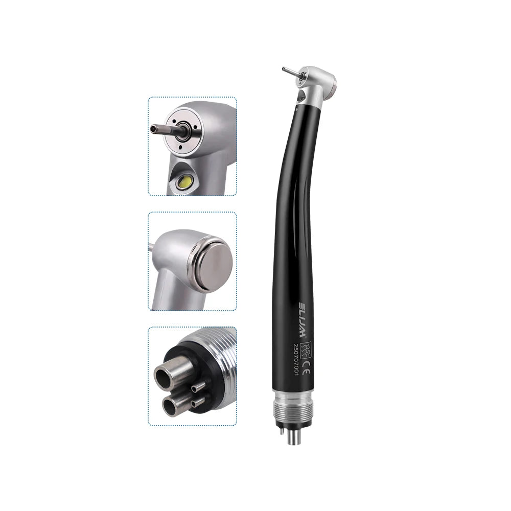 SYJH Dental 2/4Holes LED High Speed HandpieceStandard Head Single Water Spray Push Button Air Turbine Dentistry Instrument Tools